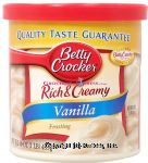 Betty Crocker Rich & Creamy vanilla frosting made with real butter Center Front Picture